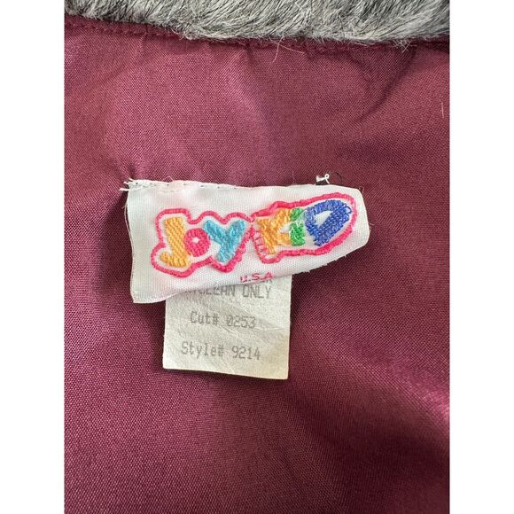 90s Vintage Red Velvet Coat with Faux Fur Trim Elegant Winter Style Girls 14/16 - Picture 3 of 11